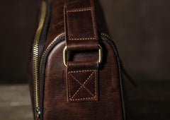 Leather Mens Cool Shoulder Bag Barrel Bag Messenger Bag for men