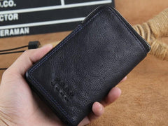 Handmade Genuine Leather Mens Cool Slim Leather billfold Wallet Men Small Wallets Bifold for Men