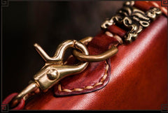 Handmade Leather Tibetan Mens Biker Chain Wallets Cool Long Chain Wallets for Men