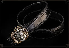 Handmade Black Leather Mens Belts Cool Leather Mens Belt for Men
