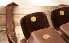 Cool Small Leather Vintage Mens Messenger Bag Shoulder Bags  for Men