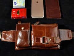 Vintage Leather Mens Fanny Pack Waist Pack Hip Pack Belt Bag for Men