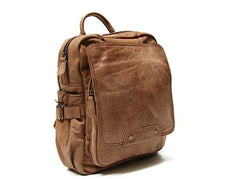 Leather Camel Mens Backpack Cool Travel Backpacks Laptop Backpack for men