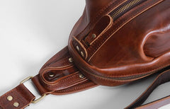 Cool Leather Mens Sling Bag Shoulder Sling Bag Chest Bag for men