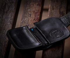 leather biker wallet​ Handmade Leather Wallet Biker Wallet Snake Skin Wallet Cool Wallets for Men Biker Chain Wallet