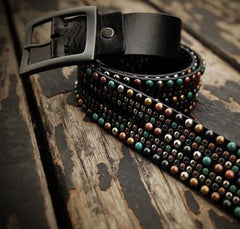 Handmade Genuine Leather Mens Belt Custom Cool Leather Men Black Belts for Men