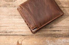 Cool Leather Mens Small Wallets Bifold Vintage billfold Wallets for Men