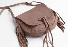 Stlyish WOMENs LEATHER Tassels Shoulder Bag Saddle Crossbody Purse With tassels