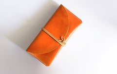 Handmade LEATHER Womens Long Wallet Leather Envelope Long Wallets FOR Women