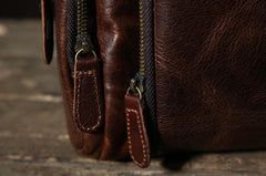 Leather Mens Cool Shoulder Bag Barrel Bag Messenger Bag for men