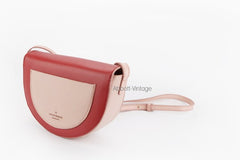 Cute Leather Red Green Womens Mini Saddle Purse Saddle Shoulder Bag for Women
