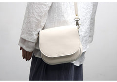 Cute Black LEATHER Flip Side Bag Handmade WOMEN Saddle Phone Crossbody BAG Purse FOR WOMEN
