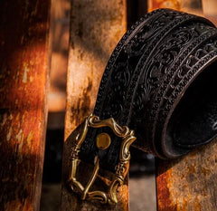 Handmade Black Leather Mens Belts Custom Cool Leather Men Belt for Men