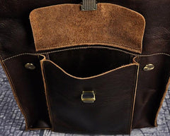 Cool Leather Mens Briefcase Messenger Bag Shoulder Bag Satchel Backpack for men