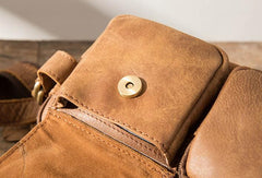 Vintage Leather Fanny Packs Mens Waist Bag Hip Pack Belt Bag for Men