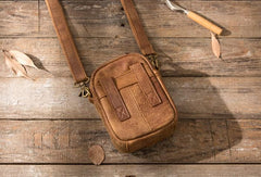 Leather Belt Pouch Phone Cases Mens Waist Bag Shoulder Bag for Men