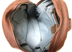 Vintage Coffee Leather Mens Backpacks Travel Backpacks Laptop Backpack for men