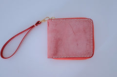 Handmade LEATHER Womens Zipper Small Wallet Leather Wristlet Small Wallet FOR Women