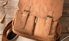 Cool Brown Mens Leather Backpacks Travel Backpacks Laptop Backpack for men