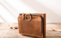 Cool Leather Mens Trifold Slim Front Pocket Wallets billfold Small Wallet for Men
