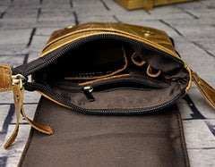 Mens Leather Small Side Bag COURIER BAGs Waist Pouch Holster Belt Case Belt Pouch for Men