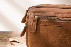 Cool Leather Mens Small Side Bag Messenger Bags Shoulder Bags for Men