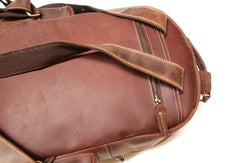 Vintage Coffee Mens Leather Backpack Travel Backpacks Laptop Backpack for men