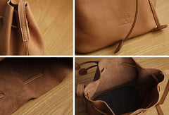 Genuine Leather Cute Bucket Bag Crossbody Bag Shoulder Bag Women Leather Purse