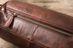 Cool Small Mens Leather Barrel Bag Messenger Bags Shoulder Bags  for Men
