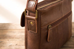 Cool Small Leather Vintage Mens Messenger Bag Shoulder Bags  for Men
