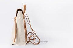 Cute Canvas Leather Womens Backpack Travel Backpack School Backpack for Women