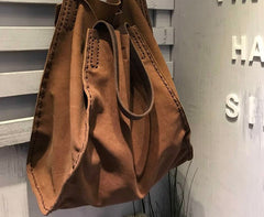 Vintage WOMENs LEATHER Large Tote Bag Handmade Vintage Tote Purse FOR WOMEN