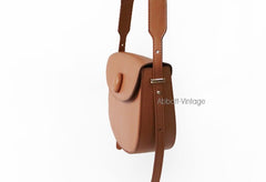 Cute Leather Red Brown Womens Saddle Purse Saddle Shoulder Bag for Women