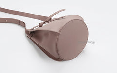 Stylish Leather Blue Womens Bucket Purse Crossbody Bag Barrel Shoulder Bag for Women