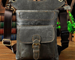 Cool Biker Leather Drop Leg Bag Mens Belt Pouch Waist Bag Shoulder Bag for Men