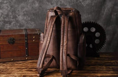 Cool Brown Leather Mens Backpack Large Brown Travel Backpack Hiking Backpack for men