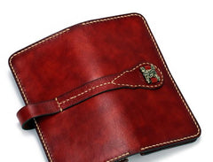 Handmade Leather Mens Chain Biker Wallet Cool Leather Wallet Long Phone Wallets for Men