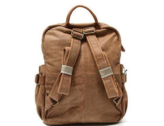 Leather Camel Mens Backpack Cool Travel Backpacks Laptop Backpack for men