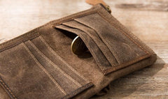 Cool Canvas Mens Small Wallet Bifold Vintage billfold Wallets for Men