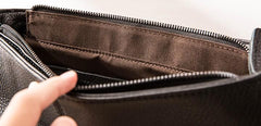 Handmade Cool Leather Mens Small Messengers Bag Shoulder Bags for Men
