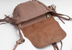 Stlyish WOMENs LEATHER Tassels Shoulder Bag Saddle Crossbody Purse With tassels