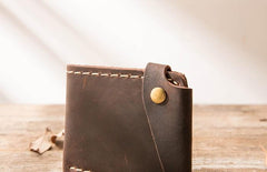 Handmade Leather Mens Small Wallets Bifold Slim billfold Front Pocket Wallet for Men