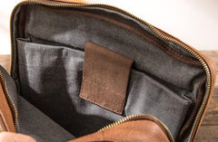 Cool Brown Mens Leather Backpacks Travel Backpacks Laptop Backpack for men