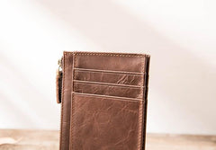 Cool Leather Mens Slim Front Pocket Wallet Small Wallets for Men