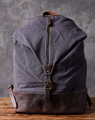 Cool Canvas Leather Mens Backpack Large Travel Backpacks Hiking Backpack for Men