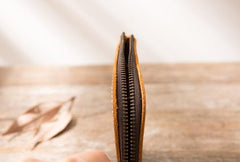 Cool Leather Mens Small Front Pocket Wallet Vintage billfold Wallets for Men