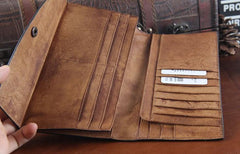 Handmade Leather Mens Clutch Cool Braided Wallet Clutch Wristlet Wallet for Men