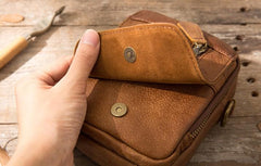 Leather Belt Pouch Belt Cases Mens Waist Bag Small Shoulder Bag for Men