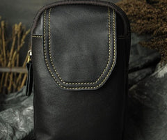 Small Mens Leather Belt Pouch Holsters Belt Cases Cell Phone Waist Pouch for Men