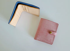 Handmade LEATHER Womens Small Wallet Leather Small Bifold Wallet FOR Women